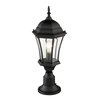 Z-Lite Wakefield 1 Light Outdoor Pier Mounted Fixture, Black & Clear Beveled 522PHM-553PM-BK